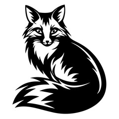 Elegant Fox Silhouette in Tribal Style

