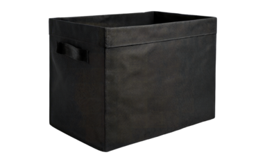 Dark gray fabric storage box with handles