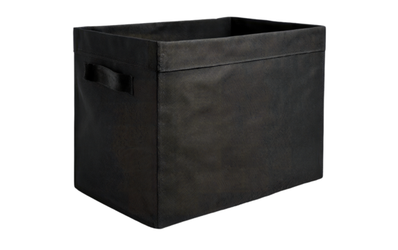 Dark gray fabric storage box with handles