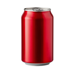 Red aluminum can stands on a plain surface captured in clear lighting during the afternoon