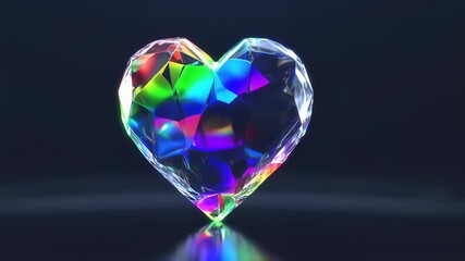 Prismatic Heart: A Rainbow Crystal Love Animation