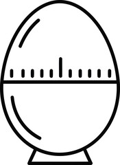 Egg timer with perfect lines: A streamlined line drawing showcases an egg-shaped timer, capturing a simple elegance for culinary precision. 