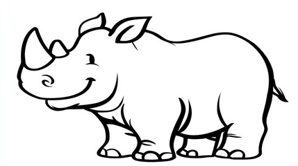Cute cartoon rhinoceros