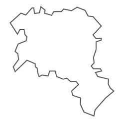 Pudukkottai District map line illustration, Tamil Nadu, India