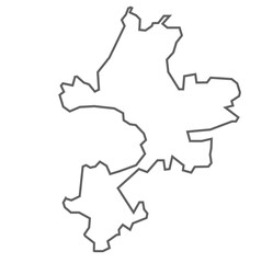 Tiruchirappalli District map line illustration, Tamil Nadu, India