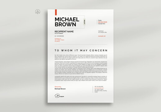 Minimal Cover Letter Template