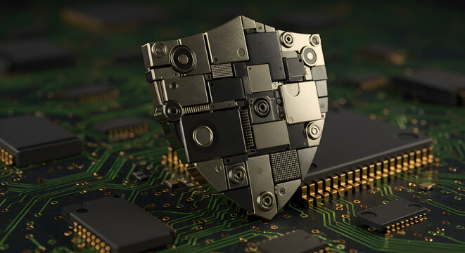 Cybersecurity Shield: Digital Protection Concept