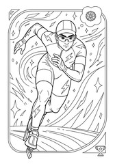 Obraz premium the young skater. coloring book