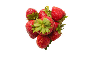 Fresh group of berries isolated on a white background.