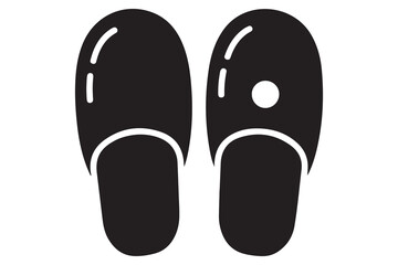 Beach flip flops icon  black silhouette vector
