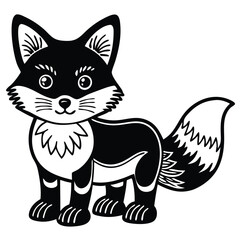 Fototapeta premium Cartoon fox illustration isolated on white background