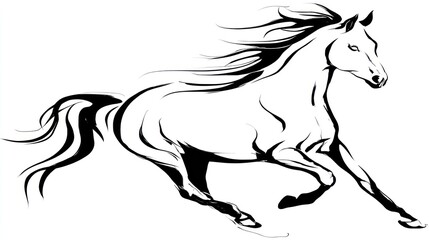 Running horse silhouette