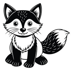 Cartoon fox illustration isolated on white background