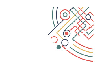 Abstract Geometric Design with Interconnected Lines and Circles