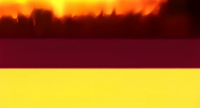 A fast-paced analog film overlay effect with a bright yellow-orange light leak rapidly flashing across the upper portion of the frame, transitioning quickly to deep burgundy tones.