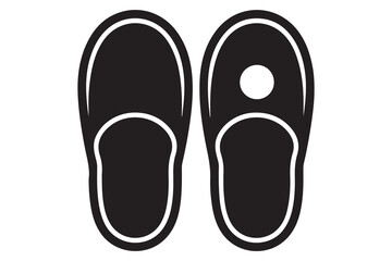 Beach flip flops icon  black silhouette vector
