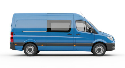 blue van isolated on white