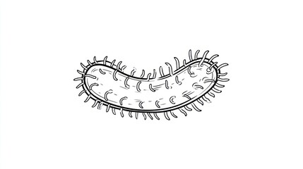 Hand-drawn illustration of a bacterium