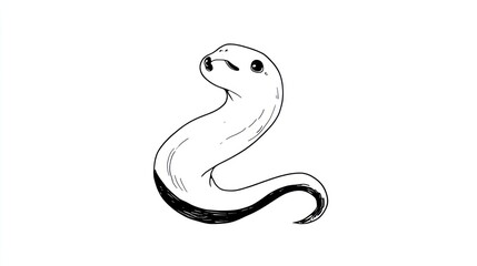 Fototapeta premium Simple line drawing of a snake