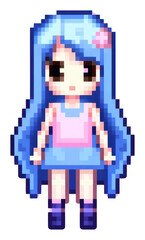 Fototapeta premium PNG Girl student pixel toy publication technology.