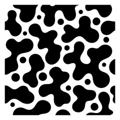Abstract black and white blob pattern with small circles