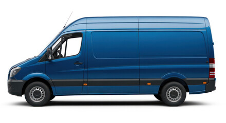 blue van isolated on white