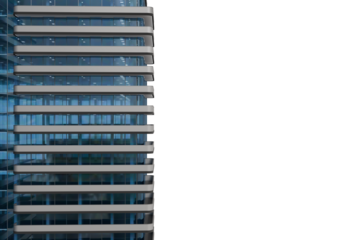 A digitally rendered close-up of a modern glass skyscraper's exterior, showcasing its sleek.  Horizontal lines emphasize the building's height and structured facade