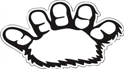 Obraz premium Black and white stylized handprint