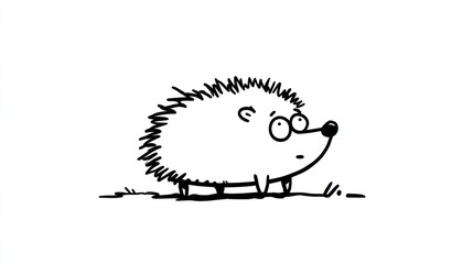 Cartoon hedgehog walking