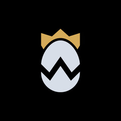 Modern crown and letter W logo inside an egg shape, symbolizing royalty, prestige, growth, and premium brand identity.