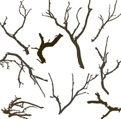 Branches shape silhouette art illustration cutout design