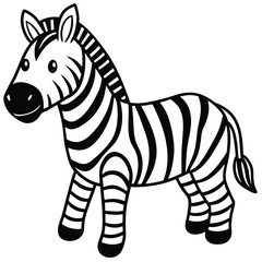Cartoon zebra illustration isolated on white background