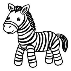 Cartoon zebra illustration isolated on white background
