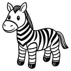 Cartoon zebra illustration isolated on white background