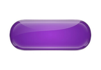 3d glossy purple button isolated on transparent background