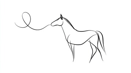 Simple line drawing of a horse