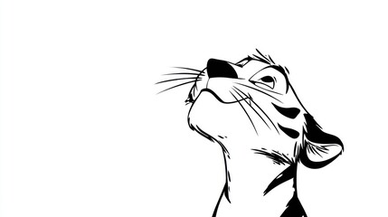 Fototapeta premium Black and white drawing of a tiger