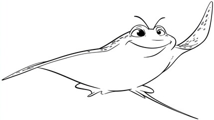 Fototapeta premium Smiling stingray in flight