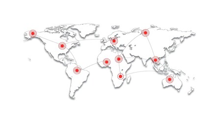 Global connectivity world map illustration for business or educational purposes