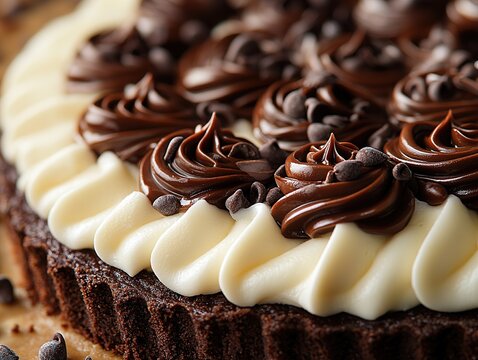 Decadent Chocolate Tart with White Chocolate and Chocolate Chip Decorations