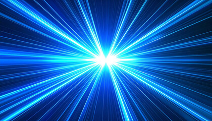 青色の光が拡散するエネルギッシュな背景
