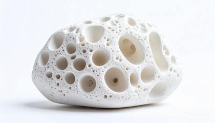 isolated white pumice stone on a white background