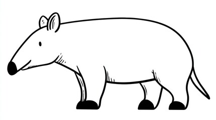 Obraz premium Simple black and white drawing of a mammal