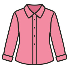 pink blouse fashion flat color vector illustration template design