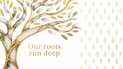 abstract floral background, Family Tree Greeting Card Design – “Our Roots Run Deep”