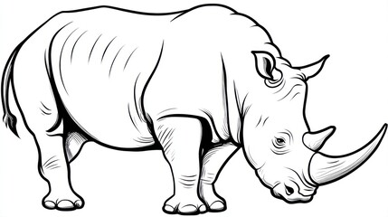 Fototapeta premium Side view of a rhinoceros