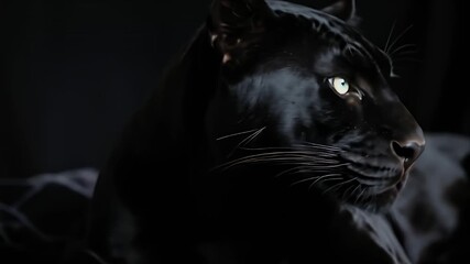 Black panther closeup dark eyes