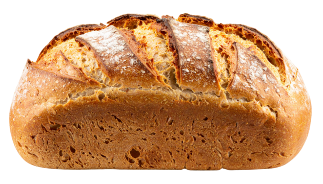freshly baked crust crunch brown bread isolated on transparent background PNG file