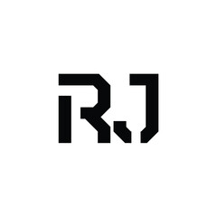 RJ monogram logo design letter text name symbol monochrome logotype alphabet character simple logo