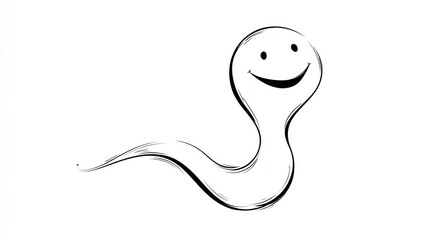 Simple black line drawing of a smiling snake